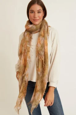 Chan Luu Scarves^Avocado Watercolor Cashmere And Silk Scarf