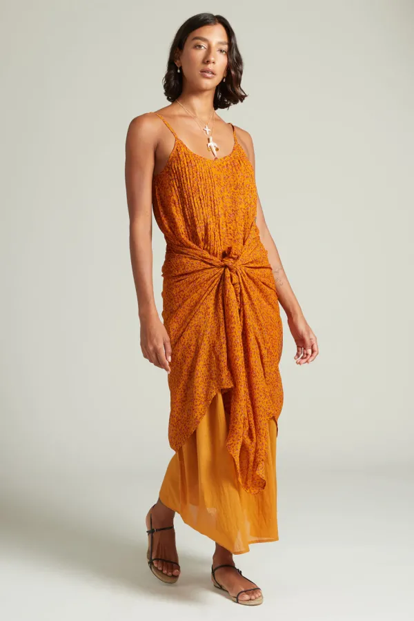 Chan Luu Dresses^Emma Pleated Paisley Sundress Chai Tea