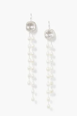 Chan Luu Earrings^Geneva Tiered Pearl Earrings Crystal
