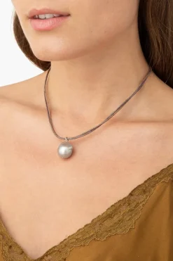 Chan Luu Necklaces^Grey Baroque Pearl On Leather Cord Necklace