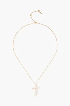 Chan Luu Necklaces^14K Chan Baroque Pearl Cross Necklace Set
