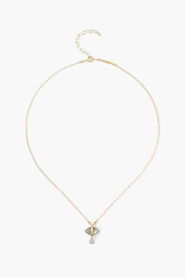 Chan Luu Necklaces^Labradorite Evil Eye And Sliced Diamond Charm Necklace