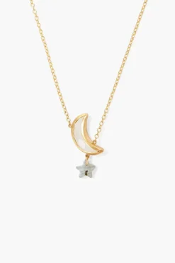 Chan Luu Necklaces^Moon And Star Necklace Labradorite