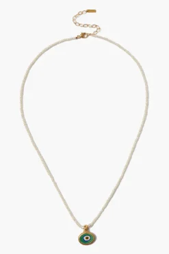 Chan Luu Necklaces^Mya Evil Eye Necklace White Pearl