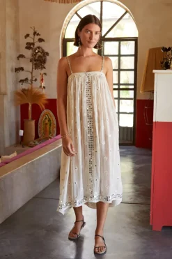 Chan Luu Dresses^Phoebe Embroidered Dress Cloud Cream