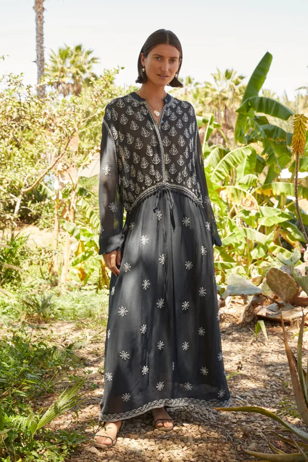 Chan Luu Dresses^Singh Embroidered Dress Navy