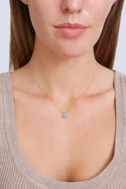 Chan Luu Necklaces^Turquoise Evil Eye Necklace With Champagne Diamond