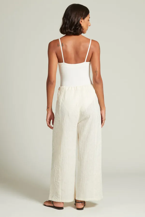 Chan Luu Bottoms^Wisteria Embroidered Pant Natural